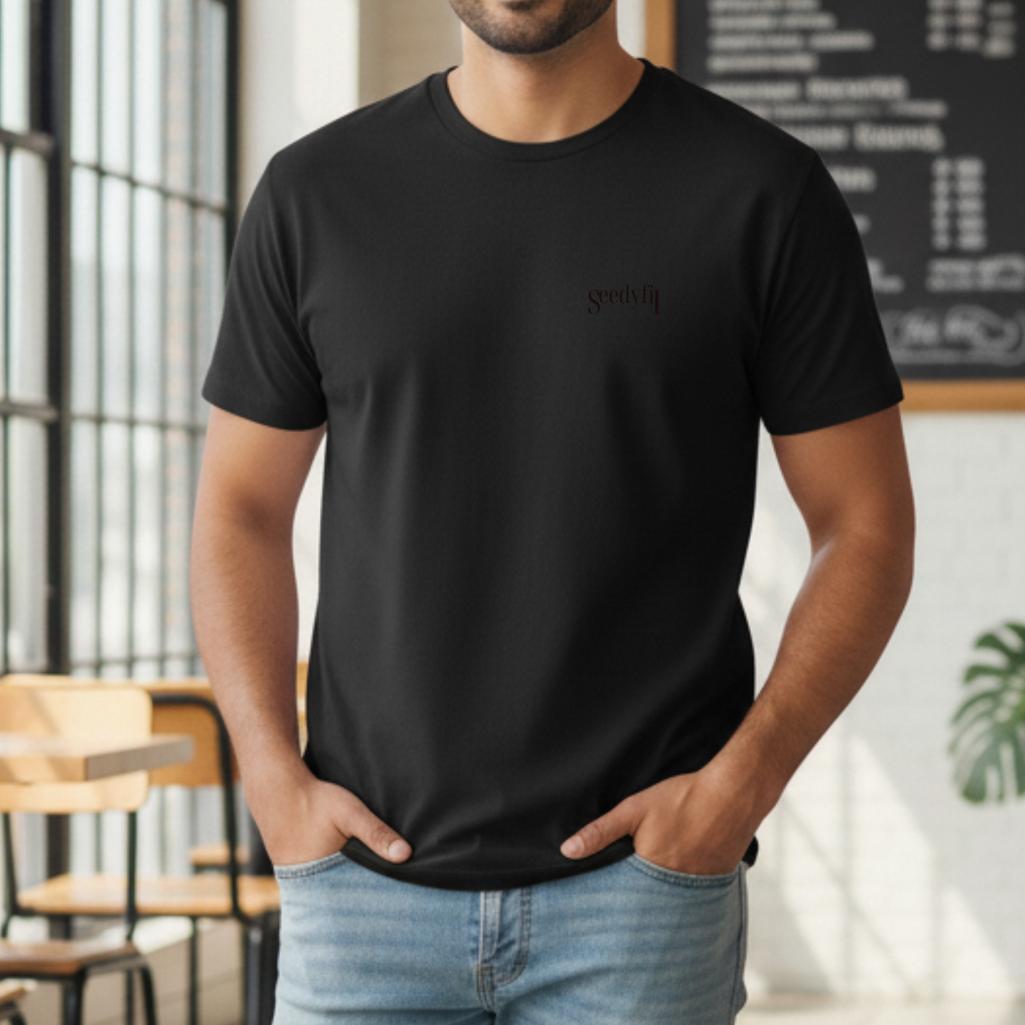 Seedyfii Men's Classic Crew T-Shirt Black