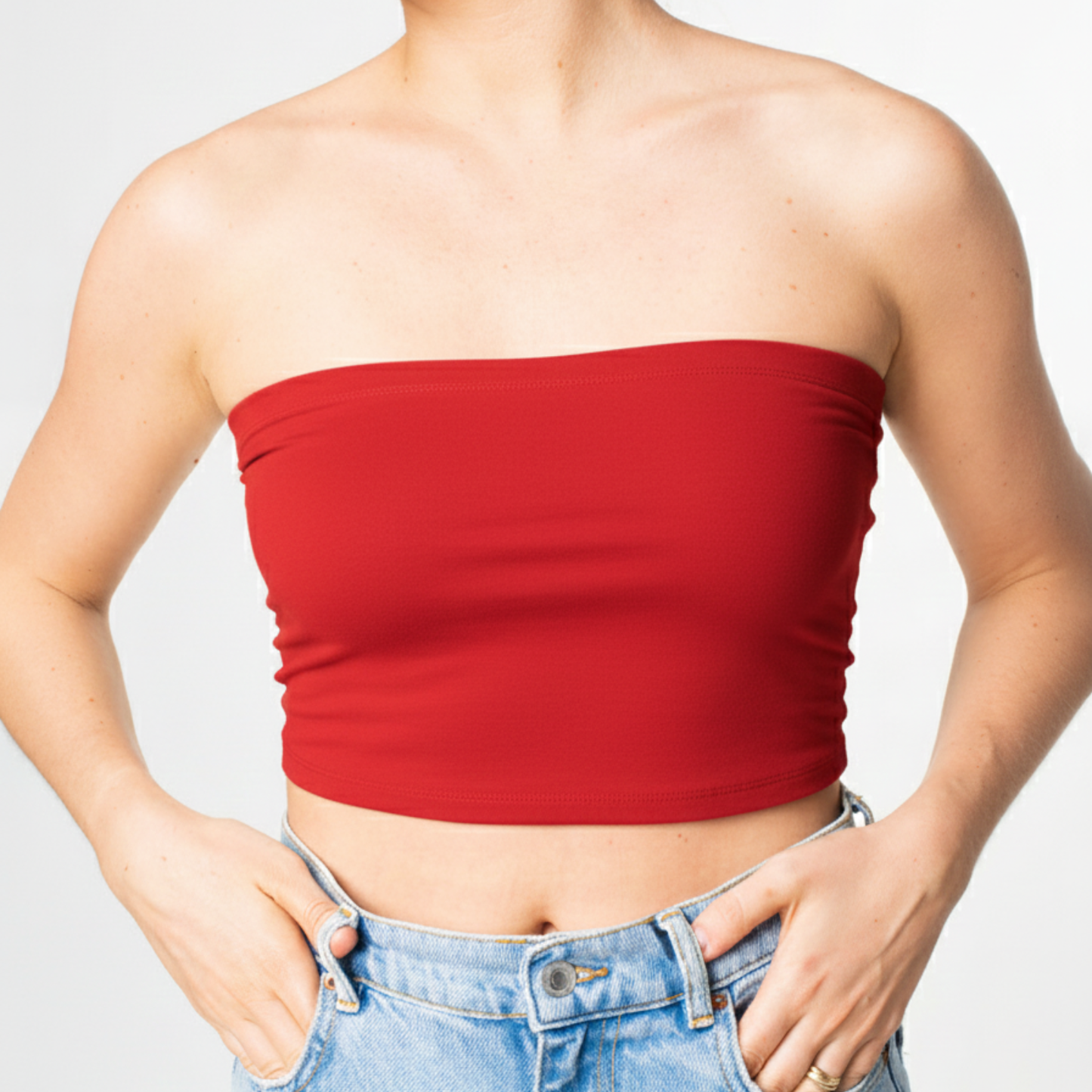 Christmas Collection Tube Top Plain Red