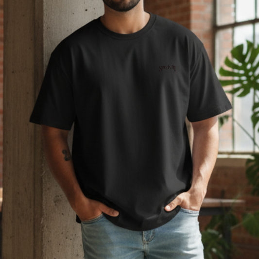 Seedyfii Men's Terry Oversized Tee Black