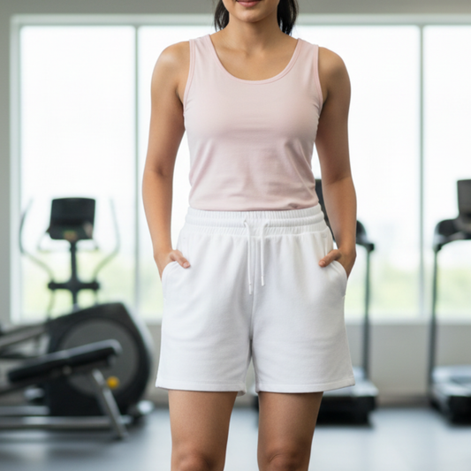 Seedyfii Women's Terry Shorts White