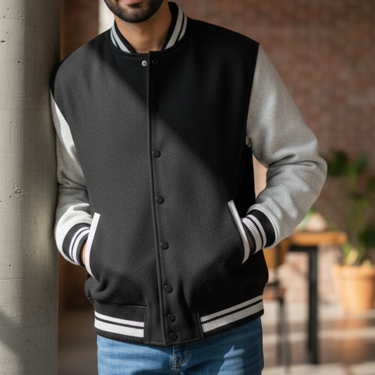 Seedyfii Men's Varsity Jacket Black