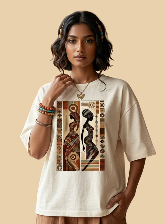 Motif Afro GZ Unisex Oversized Classic T-Shirt
